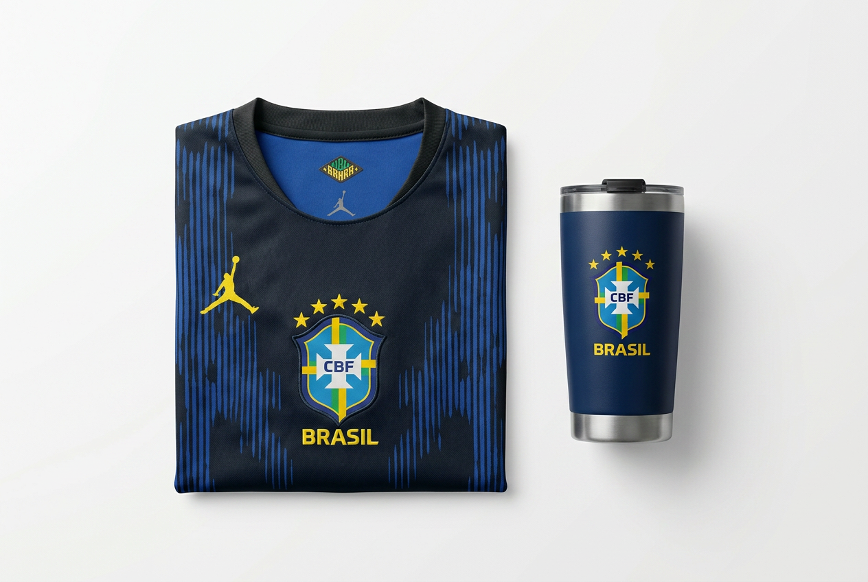 Camisa Brasil + Copo Térmico