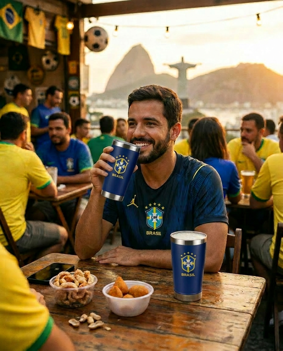 Camisa Brasil + Copo no corpo